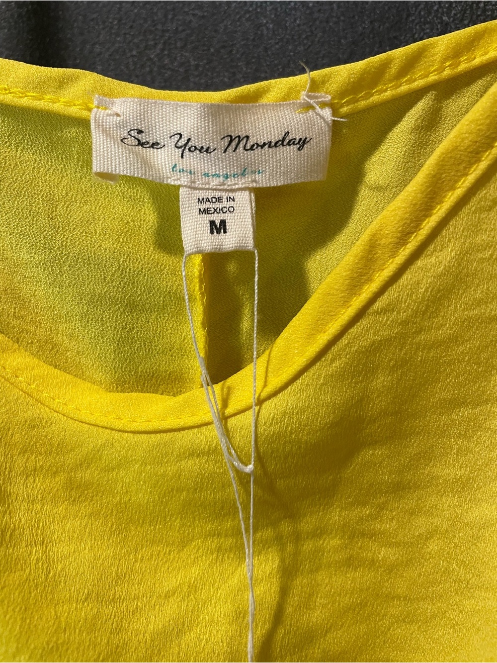NWT See You Monday Yellow Maxi Slip Dress Medium Side Slits Summer Vacation - Picture 3 of 10